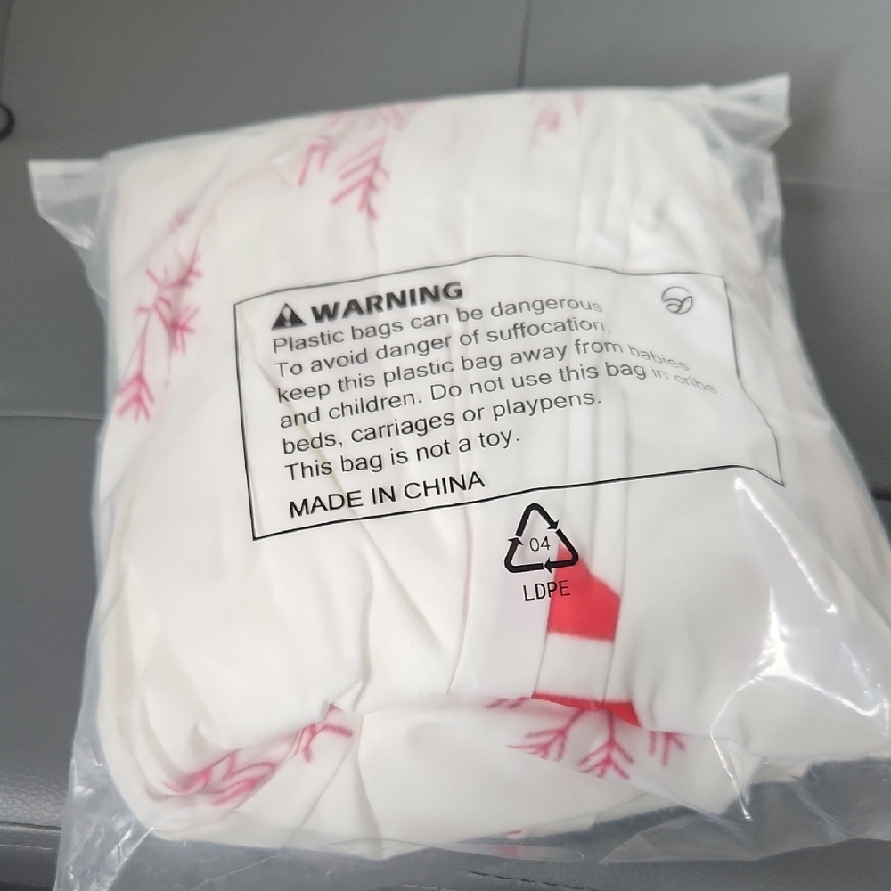 White and Red Patterned Garment